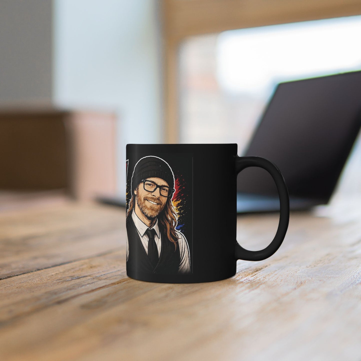 Keith Wahl Art Black Mug — Artist Portrait Coffee Cup (11oz & 15oz)