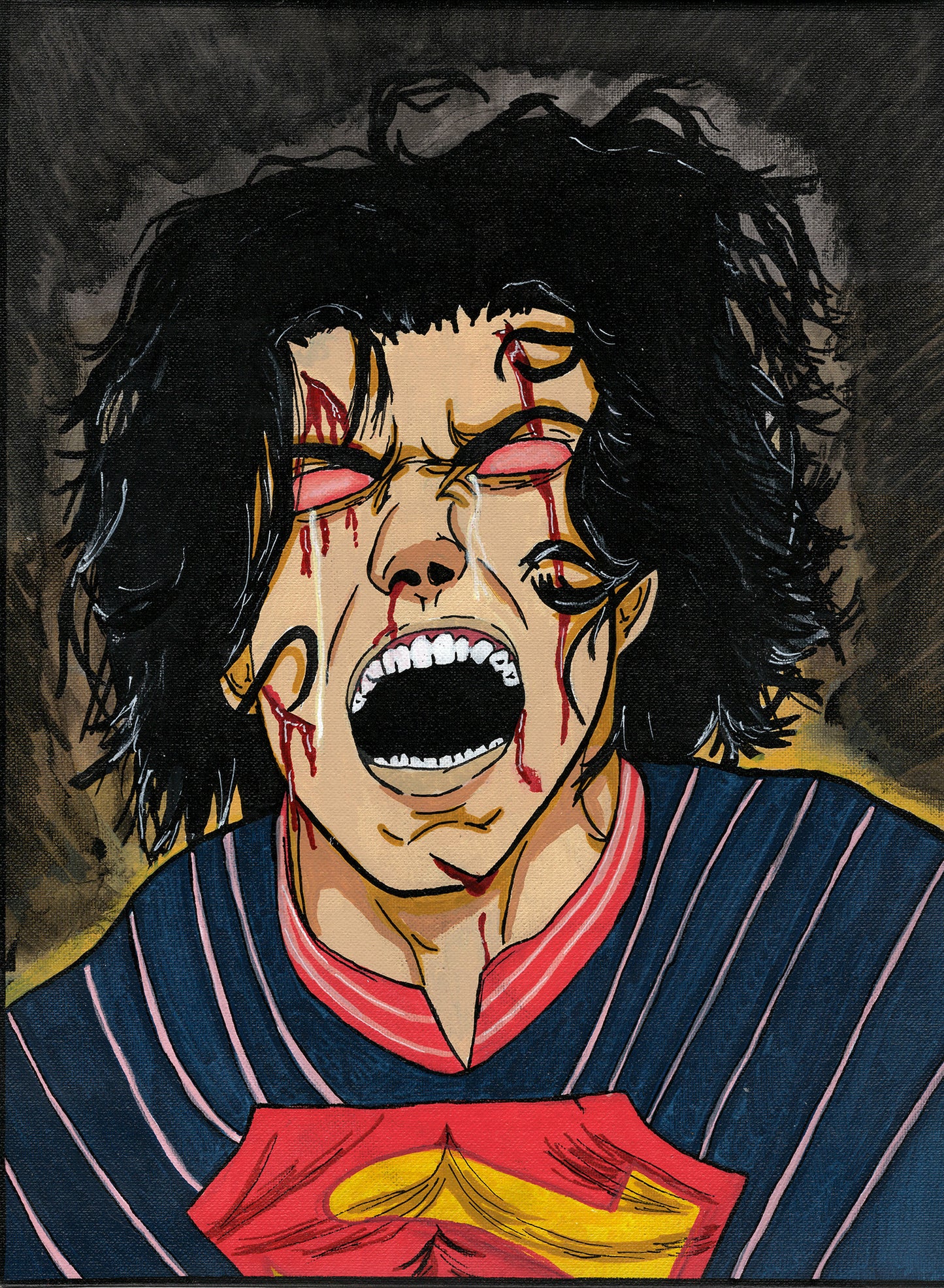 Absolute Superman – 12" x 16" Original Hand‑Painted Fan Art