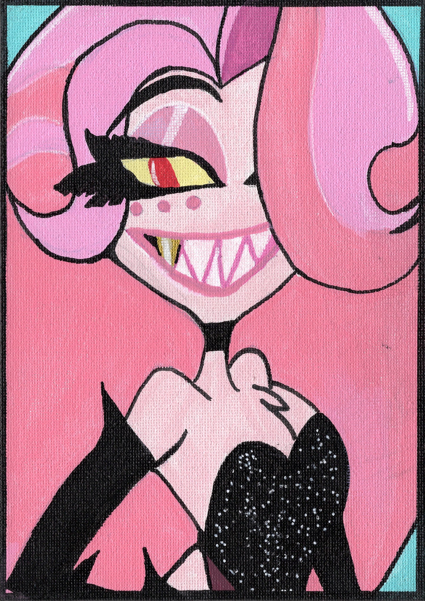 Angel Dust (Losin’ Streak Outfit) – 5" x 7" Original Hand‑Painted Fan Art