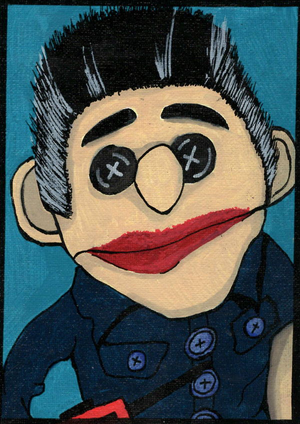 Ashy Slashy – Ash vs. Evil Dead – 5" x 7" Original Canvas Panel Fan Art – Small. Possessed. Zero Chill. 🪆