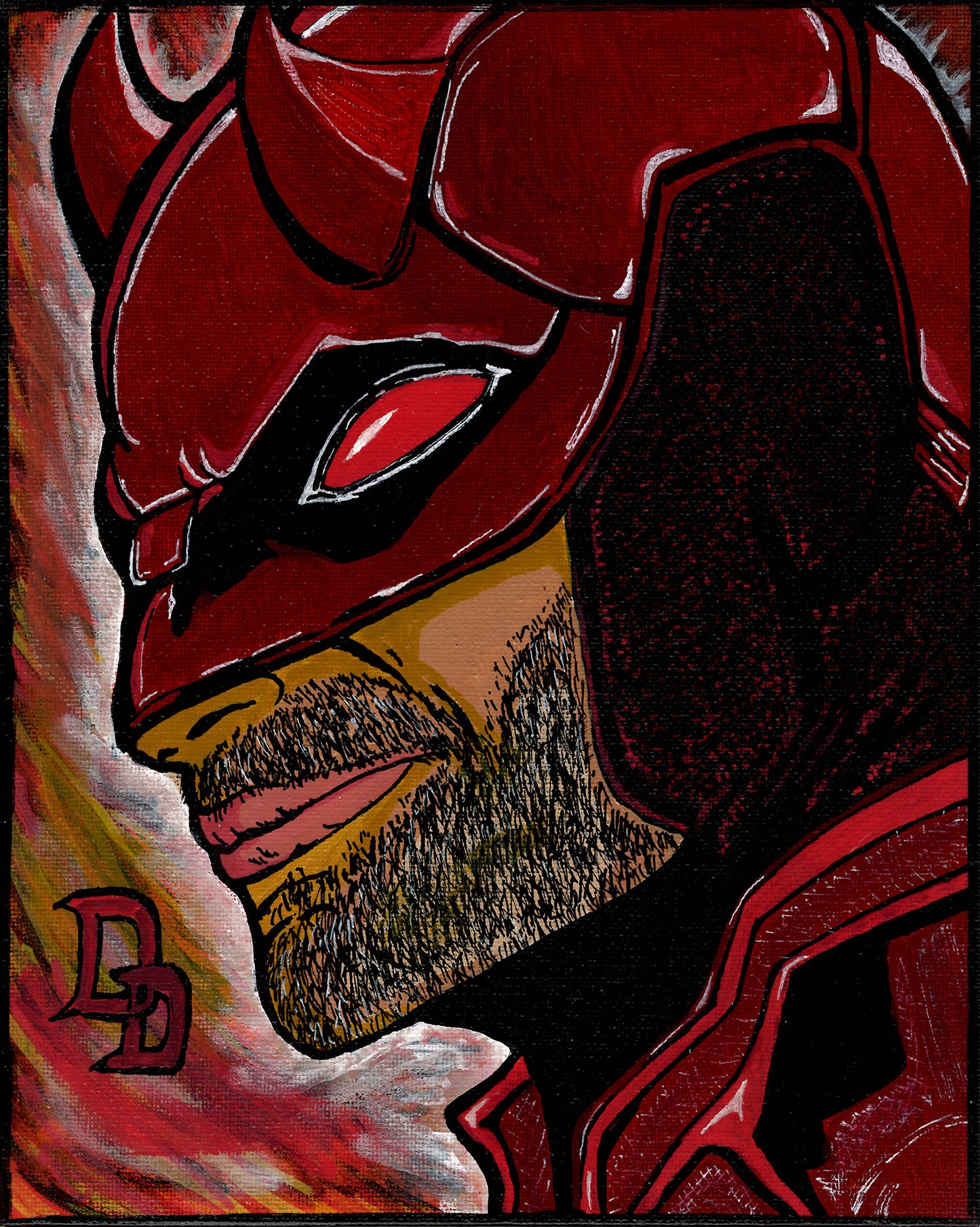 Daredevil (Marvel Comics) – 8" x 10" Original Hand‑Painted Fan Art