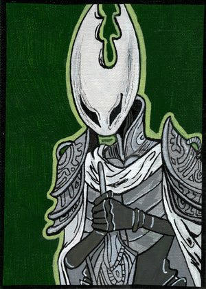 Pure Vessel – Hollow Knight – 5" x 7" Original Canvas Panel Fan Art – Stillness Before the Strike ⚔️