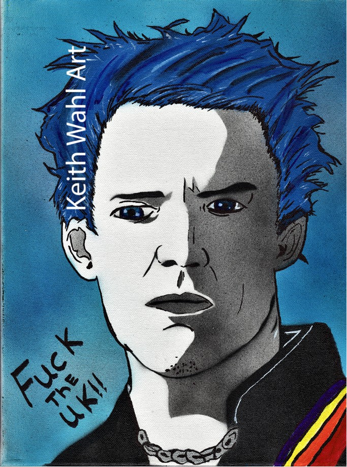 SIGNED BY MATTHEW LILLARD - SLC Punk!, 12" x 16" spray paint on canvas