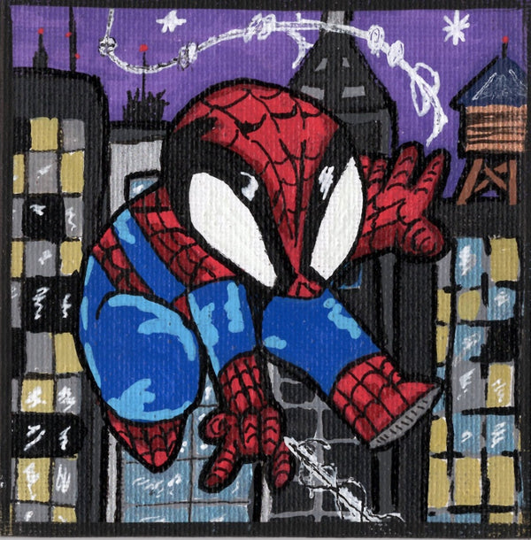Spidey — 4" x 4" Canvas Panel by Keith Wahl Art