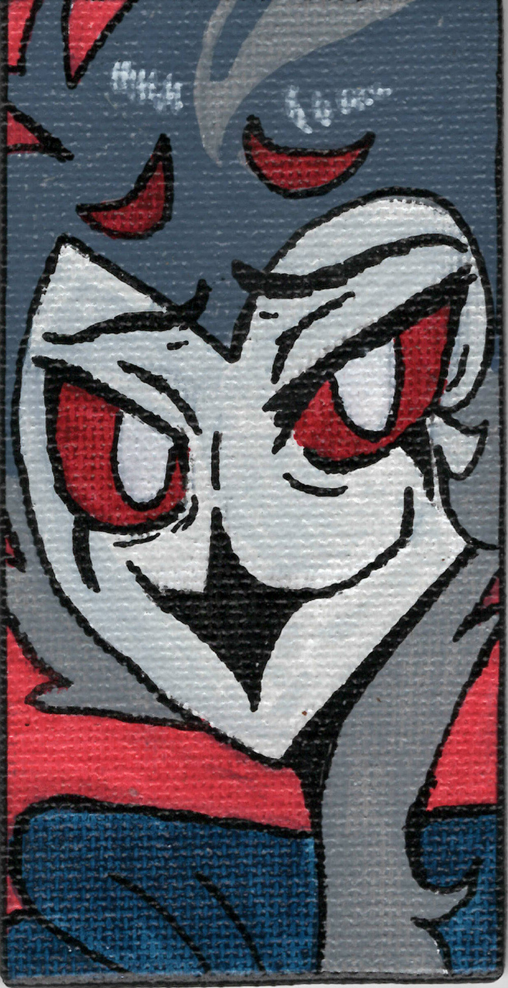 Stolas – Helluva Boss – 2" x 4" Hand-Painted Miniature Canvas – A Demon Prince with Feelings and a Bird Beak🦉👑