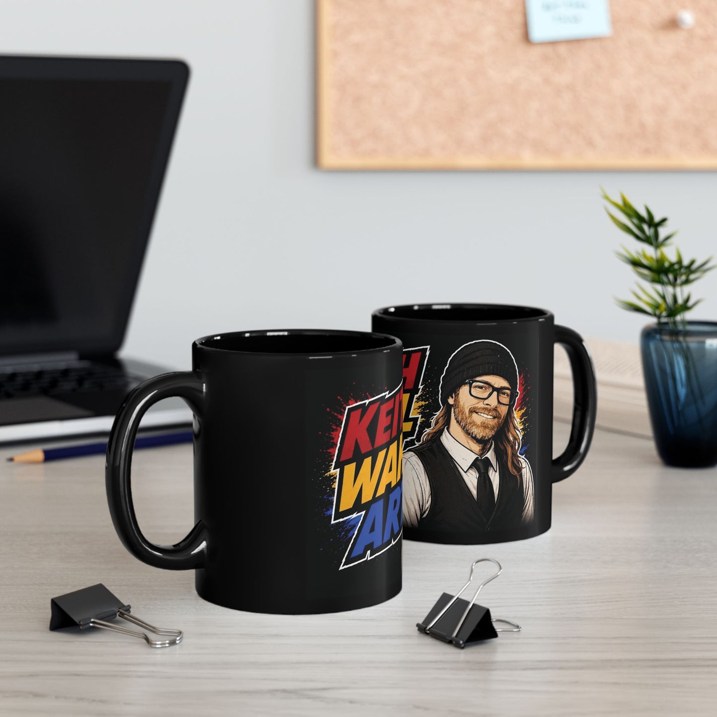 Keith Wahl Art Black Mug — Artist Portrait Coffee Cup (11oz & 15oz)