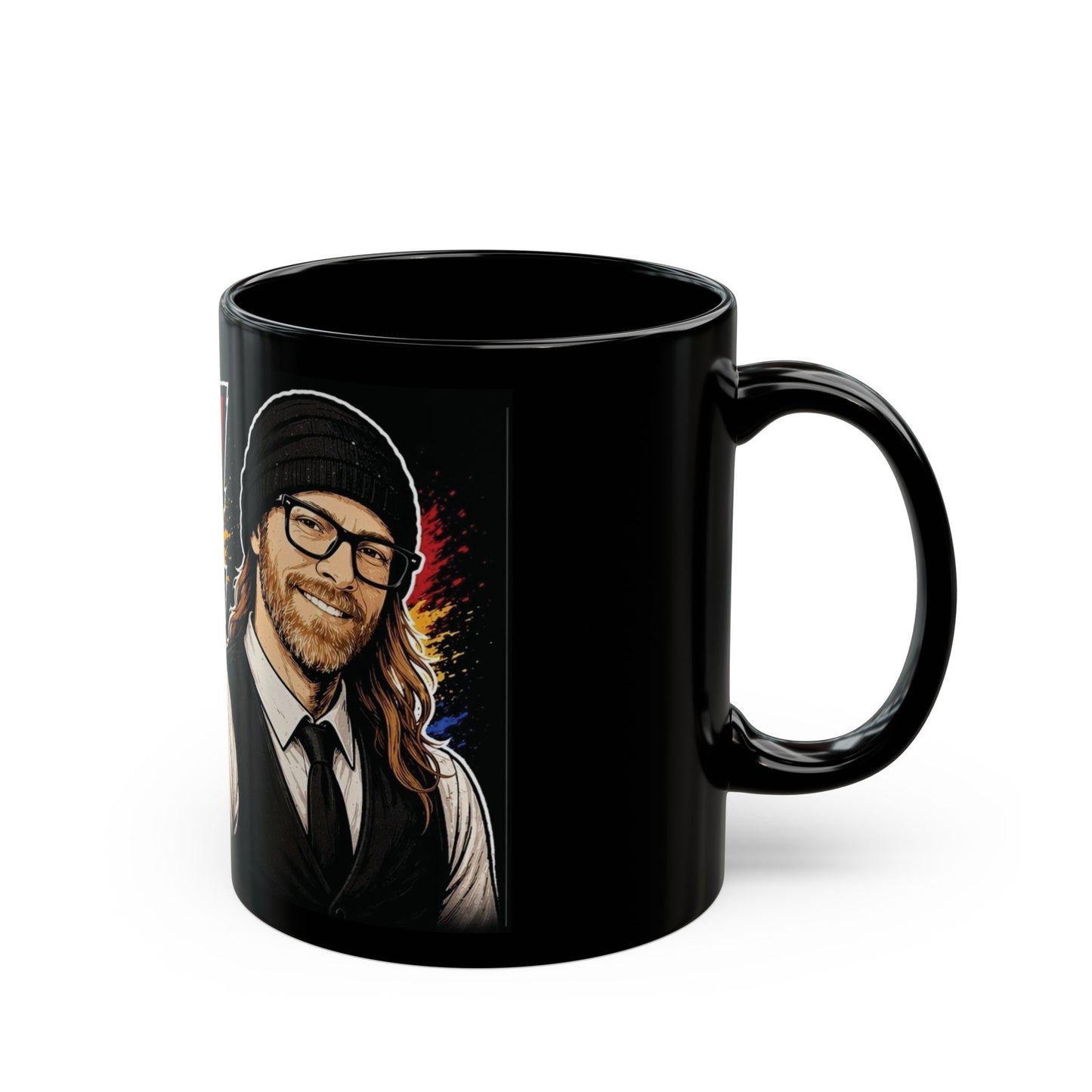 Keith Wahl Art Black Mug — Artist Portrait Coffee Cup (11oz & 15oz)