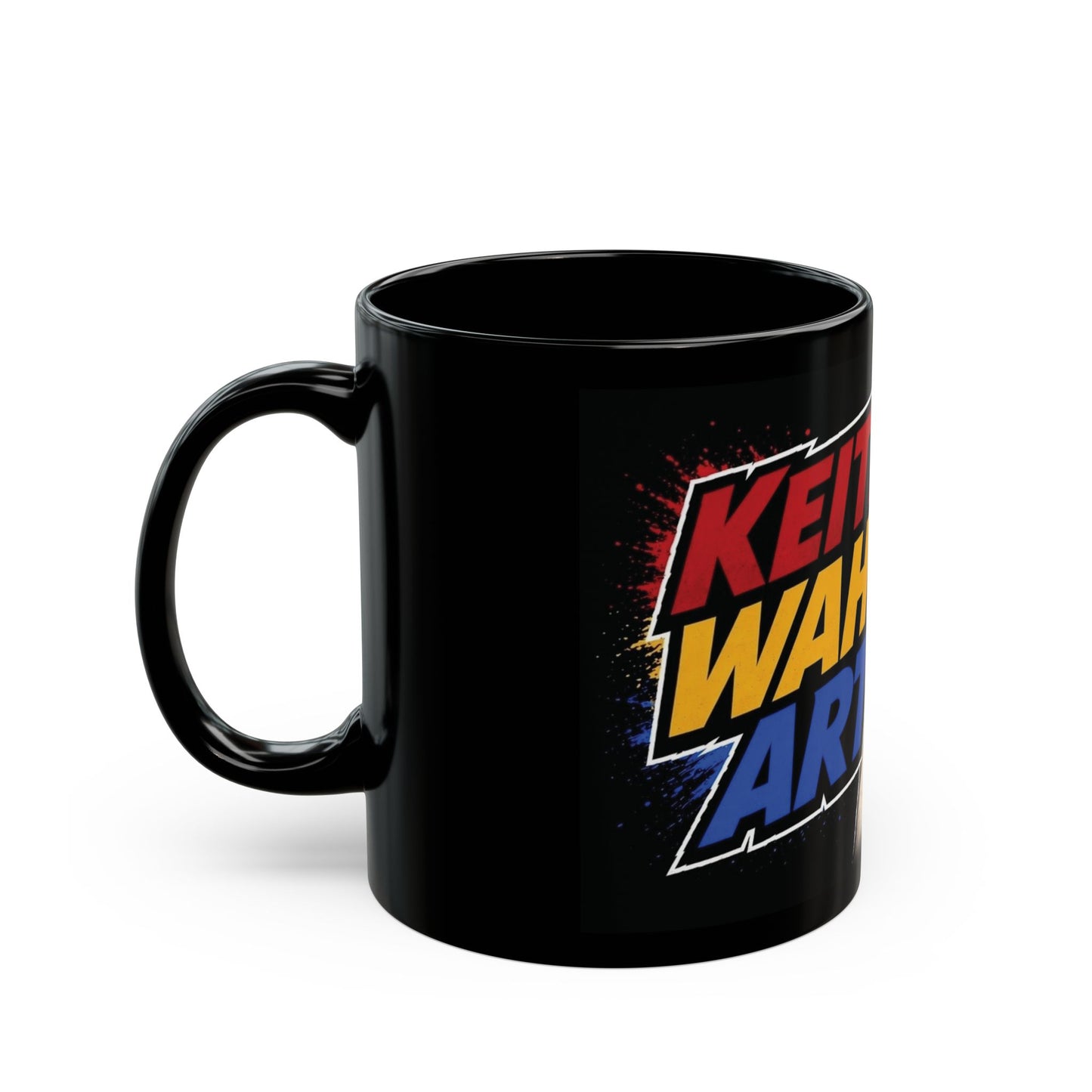 Keith Wahl Art Black Mug — Artist Portrait Coffee Cup (11oz & 15oz)