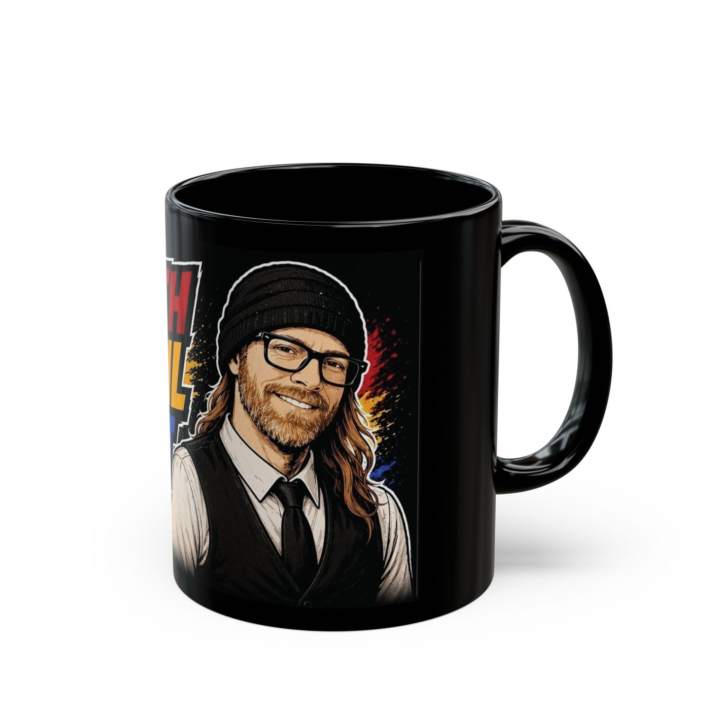 Keith Wahl Art Black Mug — Artist Portrait Coffee Cup (11oz & 15oz)