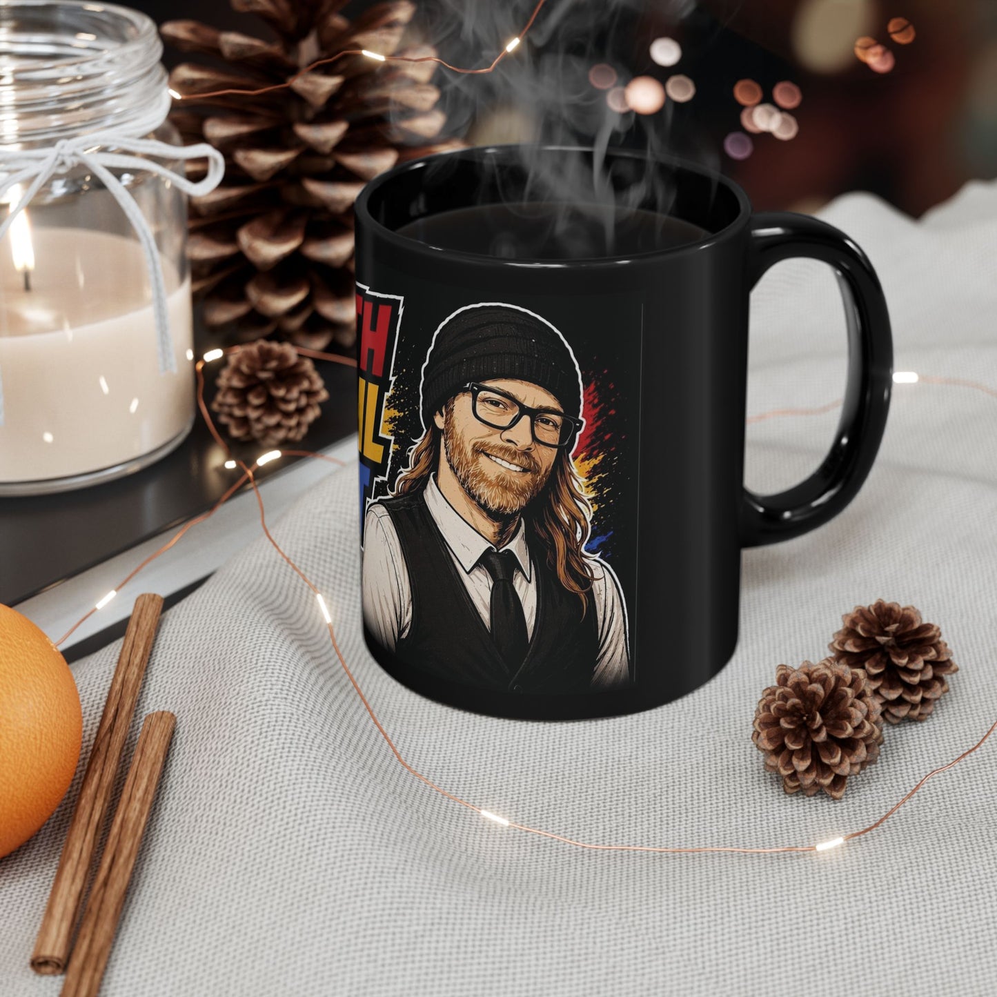 Keith Wahl Art Black Mug — Artist Portrait Coffee Cup (11oz & 15oz)