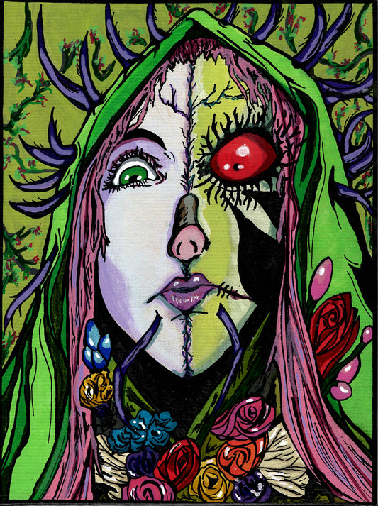 Absolute Poison Ivy (Completely Corrupted) – 12" x 16" Original Hand‑Painted Fan Art