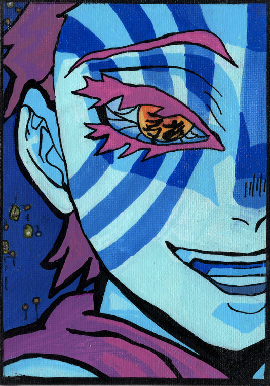 Akaza Demon Slayer Fan Art 5" x 7" Canvas Panel Portrait by Keith Wahl Art
