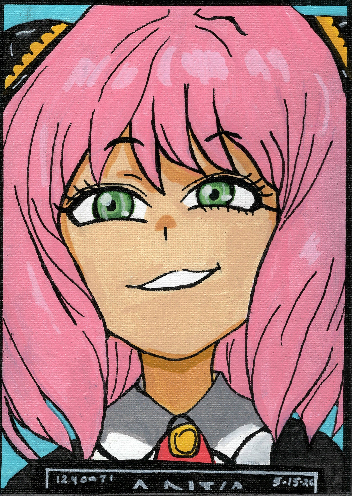 Anya Forger (Spy x Family) – 5" x 7" Original Hand‑Painted Fan Art