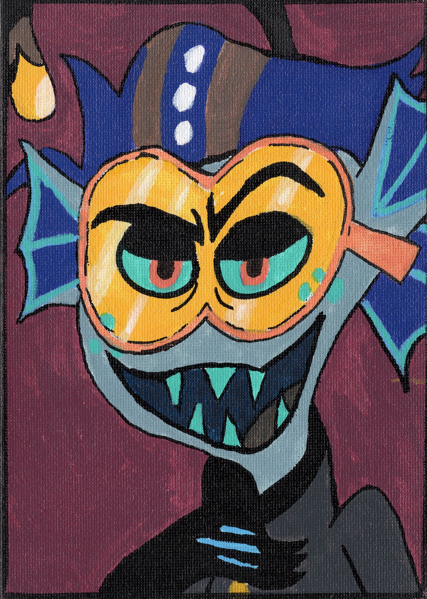 Baxter (Hazbin Hotel) – 5" x 7" Original Hand‑Painted Fan Art