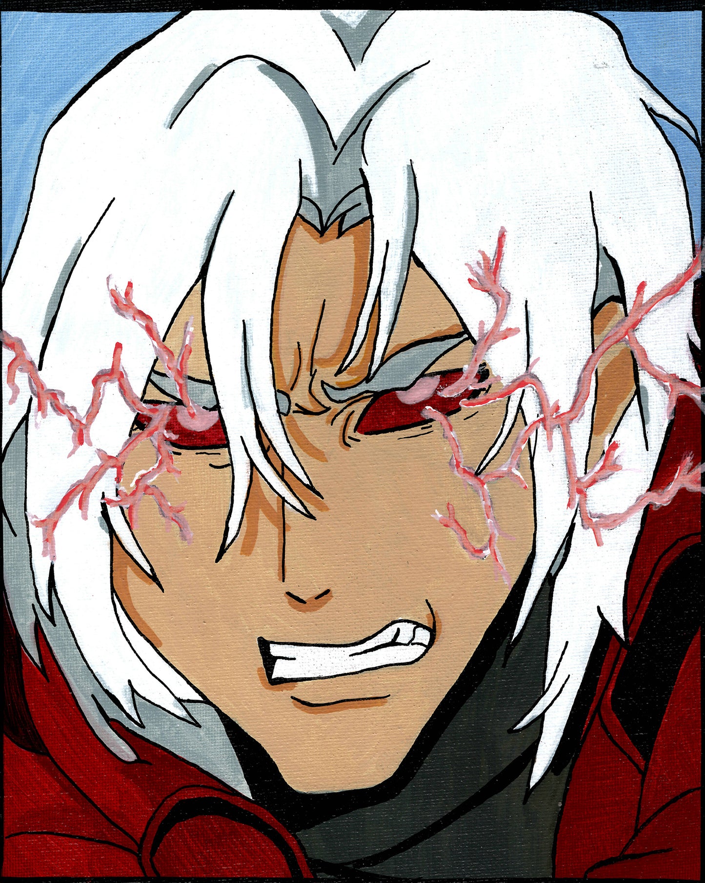 Dante ⚡ (Devil May Cry) – 8" x 10" Original Hand‑Painted Fan Art