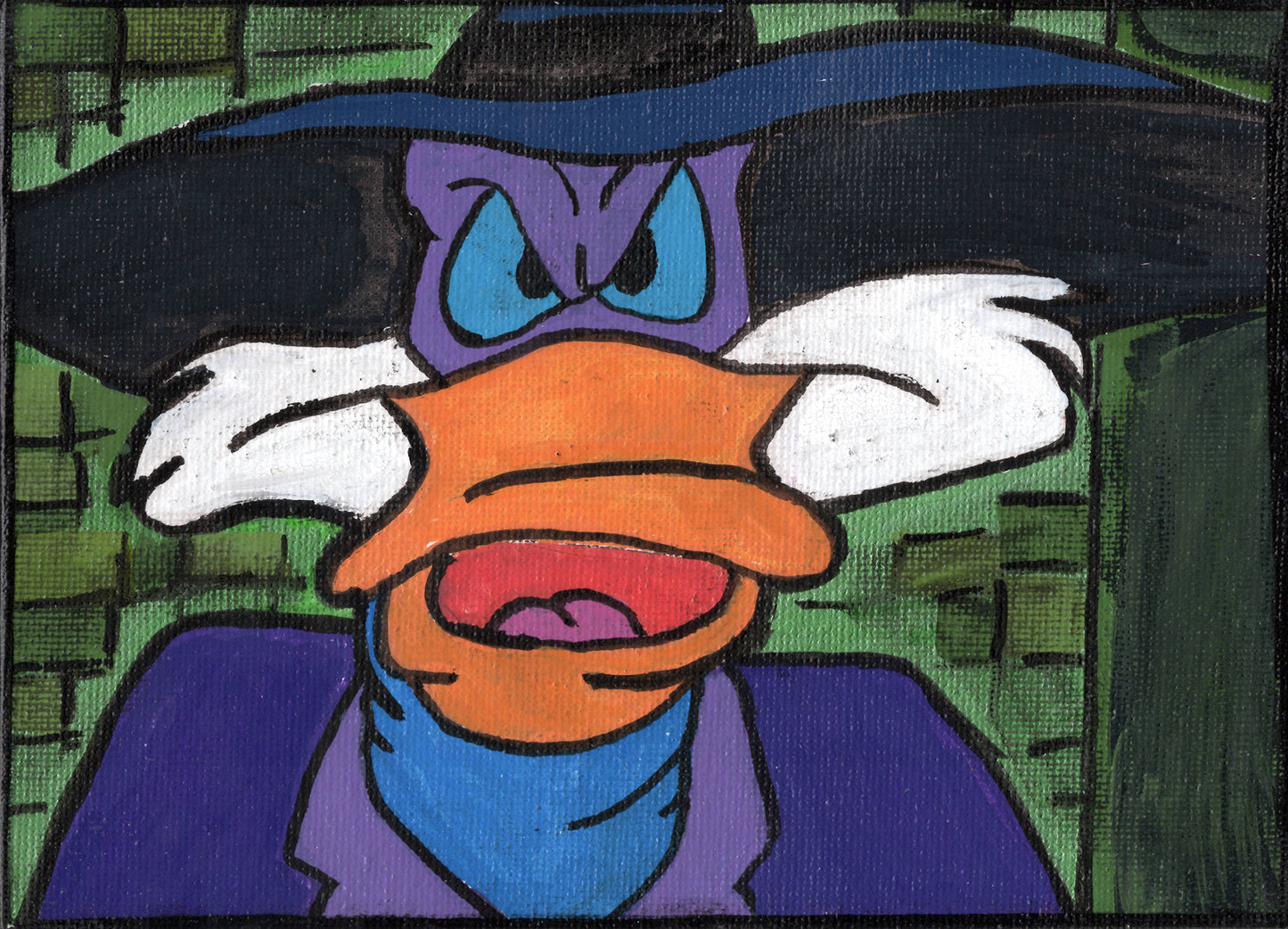 Darkwing Duck (Disney) – 5" x 7" Original Hand‑Painted Fan Art