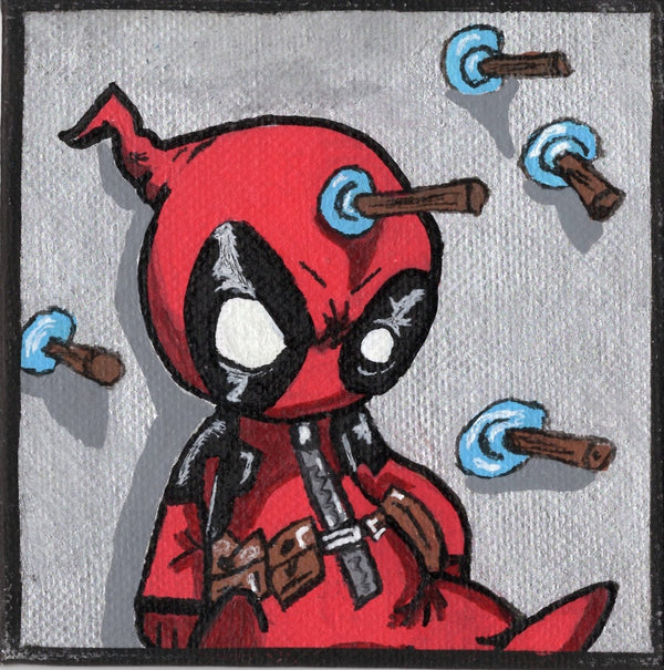 DeadPool Fan Art 4" x 4" Canvas Panel by Keith Wahl Art