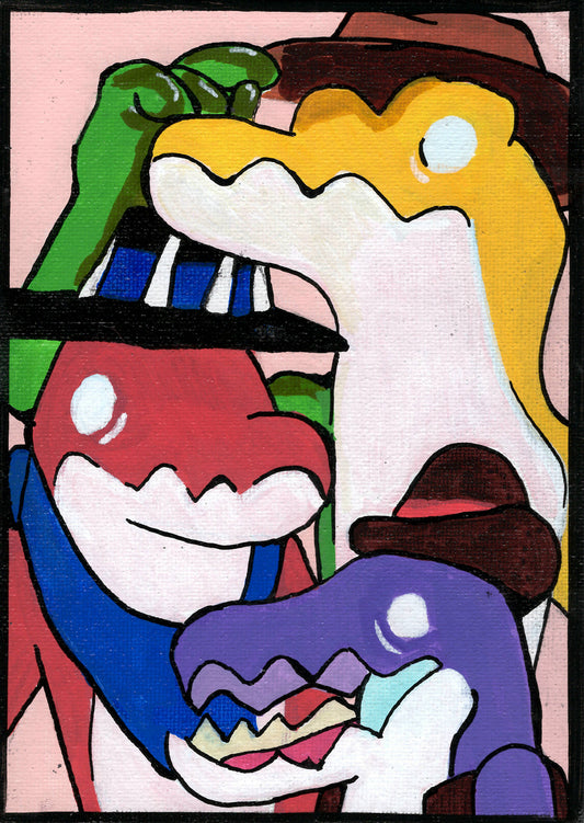 Gummi – The Amazing Digital Circus – 5" x 7" Original Canvas Panel Fan Art – Chaos in Candy Colors 🎪