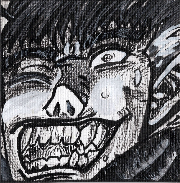 Guts Berserk! Fan Art 4" x 4" Canvas Panel by Keith Wahl Art