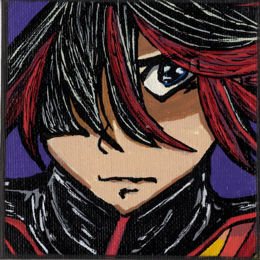 Ryuko Matoi Fan Art 4" x 4" Canvas Panel by Keith Wahl Art