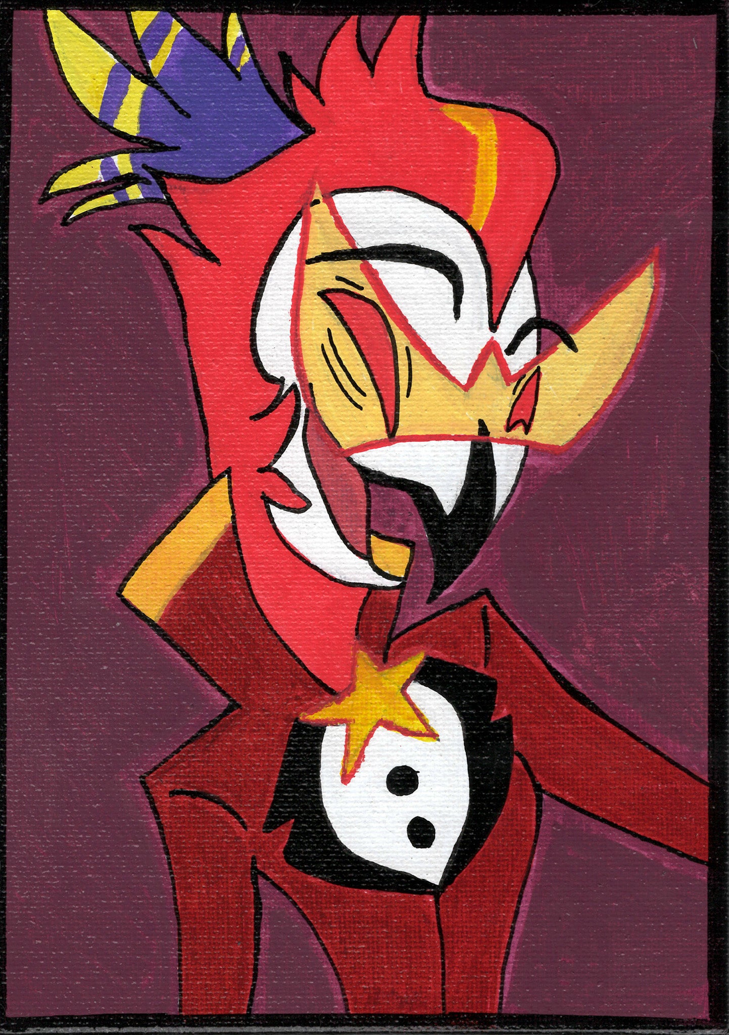 Vassago (Helluva Boss) – 5" x 7" Original Hand‑Painted Fan Art