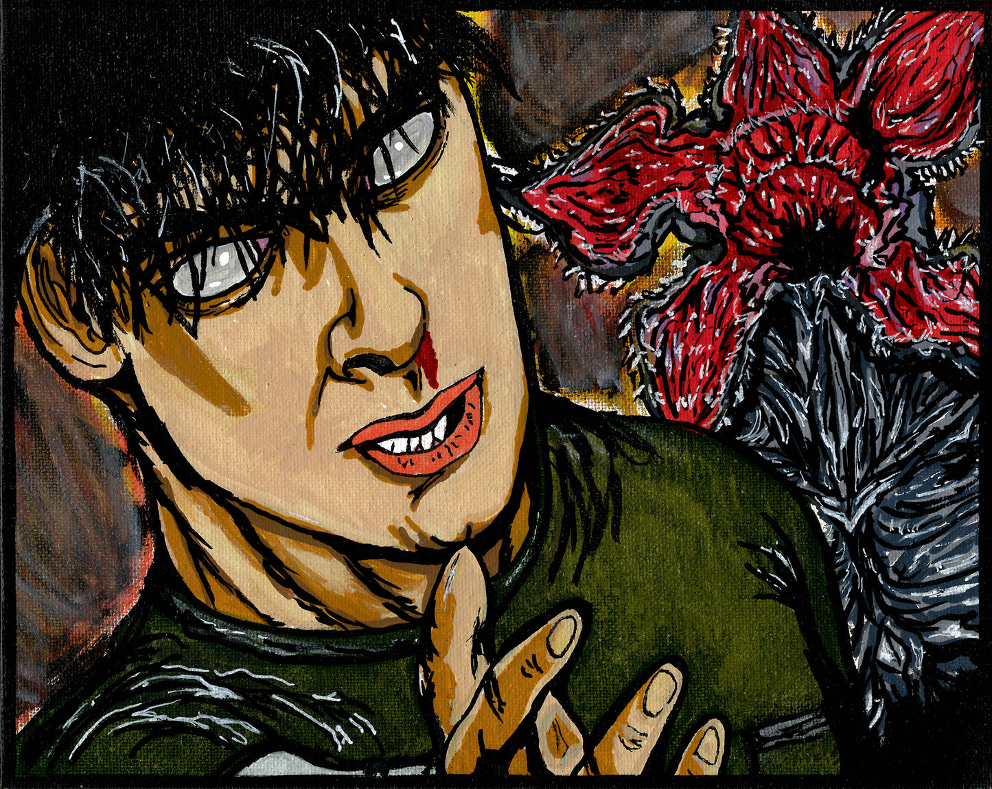 Will the Wise Stranger Things Fan Art 9" x 12" Canvas Panel Portrait by Keith Wahl Art