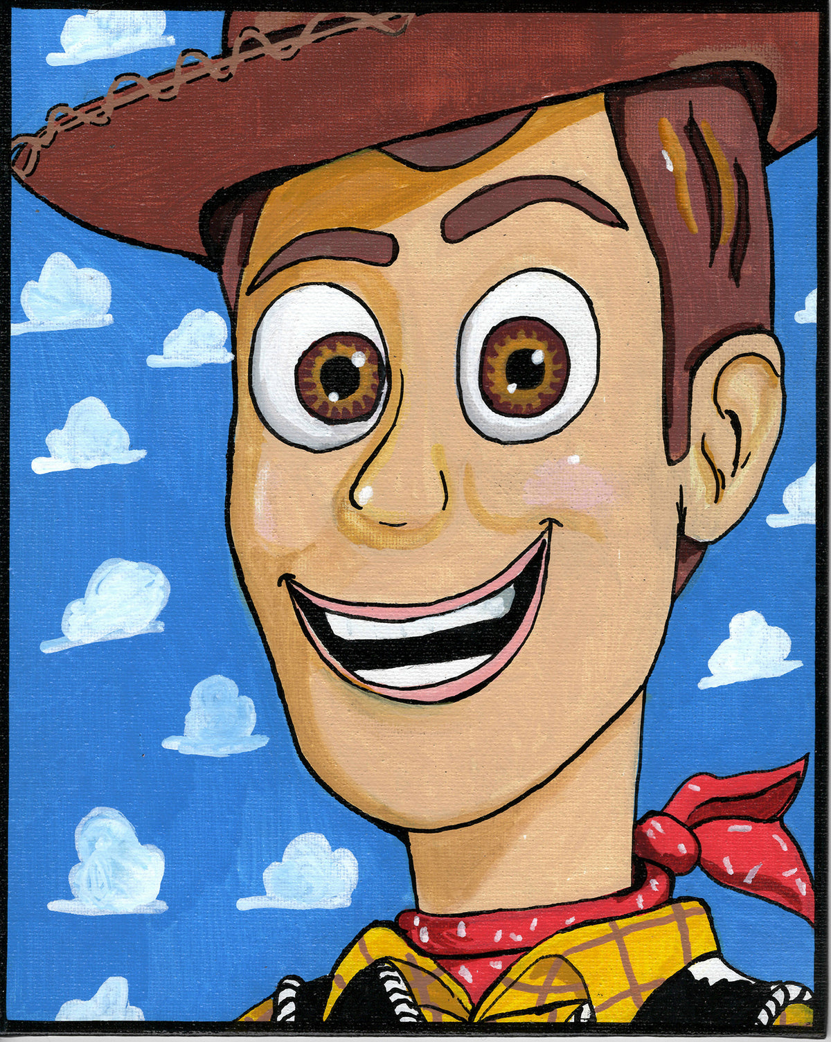 Woody – Toy Story – 8" x 10" Original Canvas Panel Fan Art – The Heart of a Hero 🤠