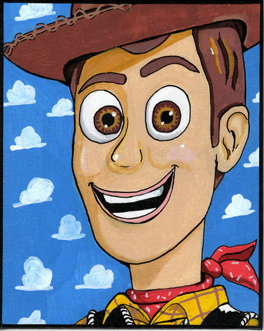 Woody – Toy Story – 8" x 10" Original Canvas Panel Fan Art – The Heart of a Hero 🤠