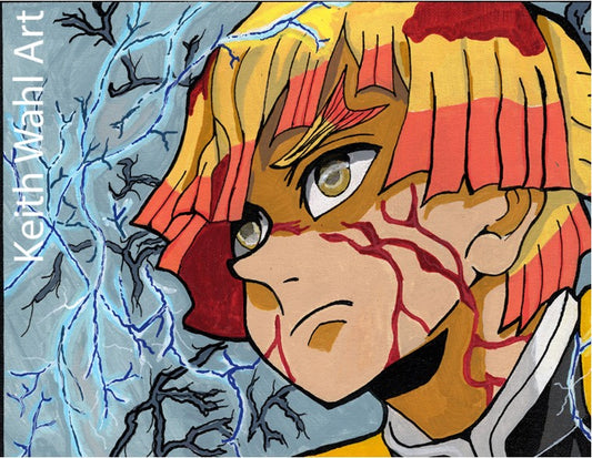 Zenitsu Agatsuma, 9" x 12" print