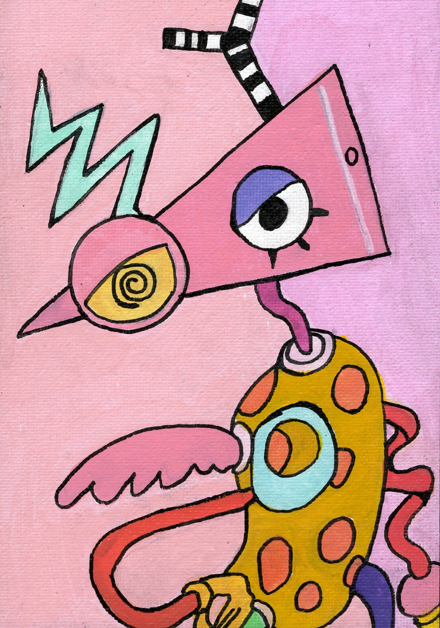 Zooble The Amazing Digital Circus Fan Art 5" x 7 Canvas Panel Portrait by Keith Wahl Art